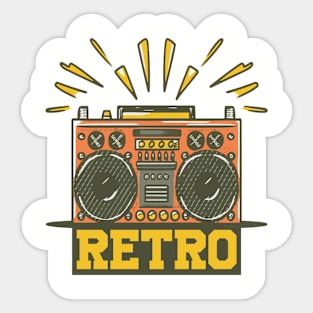 Retro Boombox Sticker